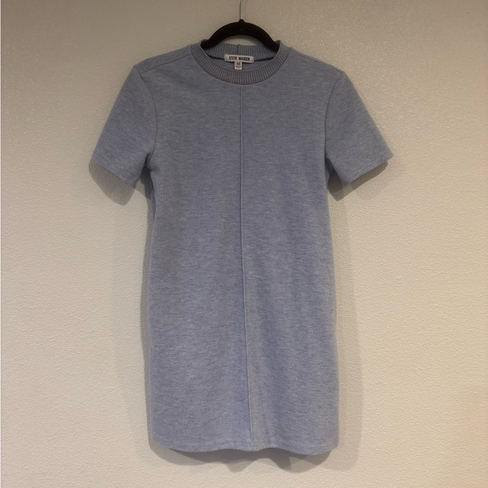 Light Blue Steve Madden Casual Mini T shirt Dress.